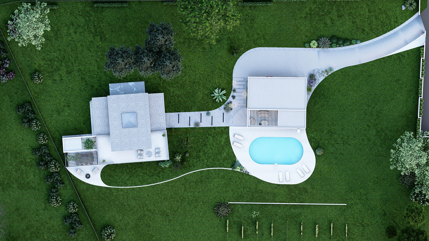 Pool Project architecture visualization Render 3D exterior archviz