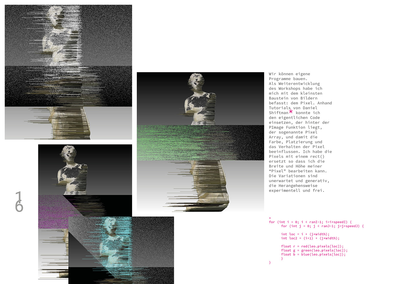processing InDesign Picture filter generative code experimental pixel