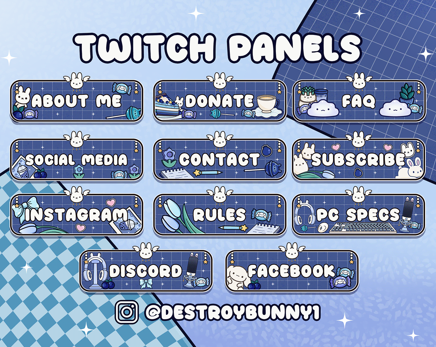 Twitch Overlay twitch design animated overlay cute animated cozy and cute desk cute overlay dreamy room vruber White bunny