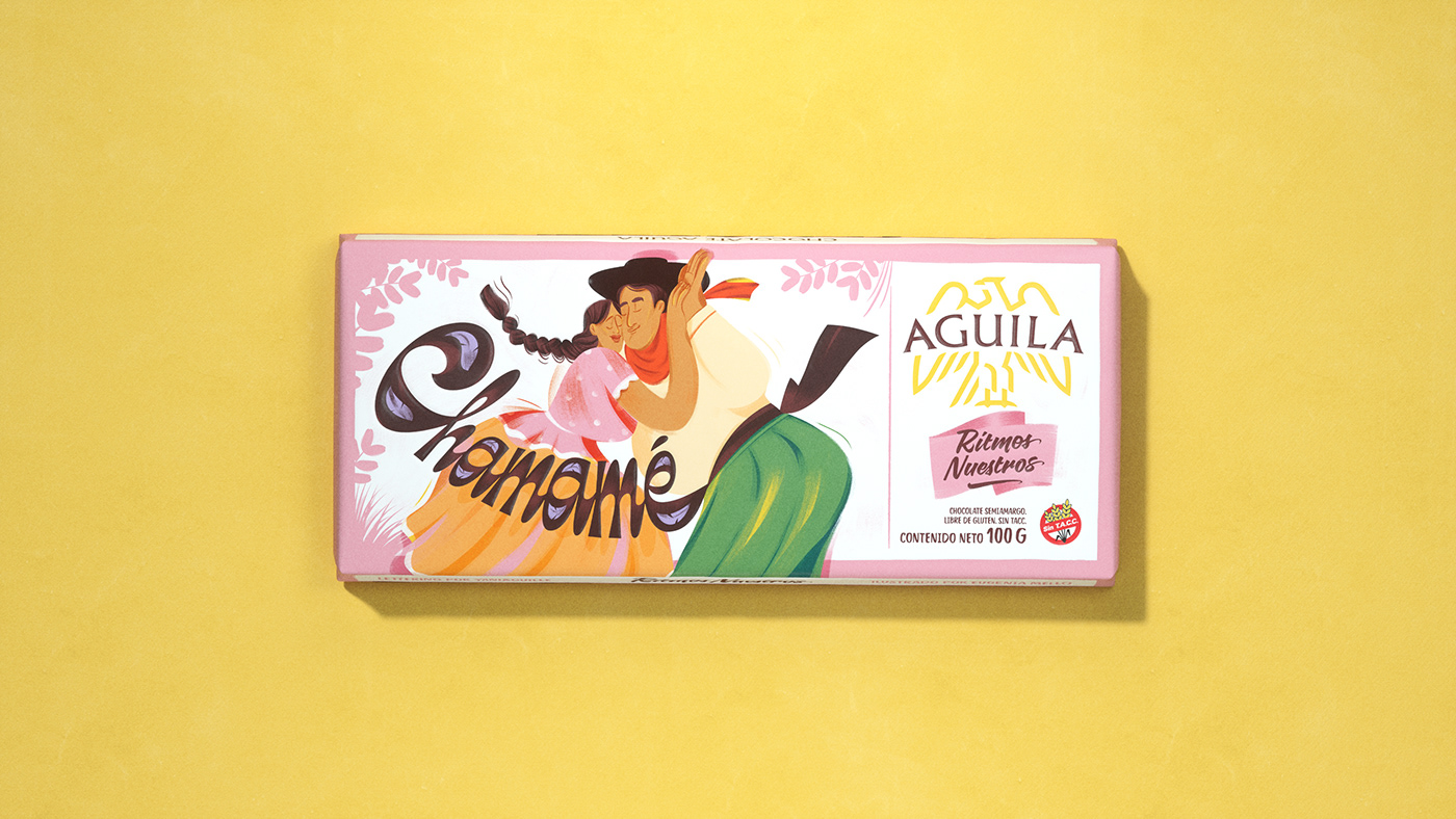aguila Chacarera chamame chocolate cuarteto ILLUSTRATION  lettering Packaging rock tango