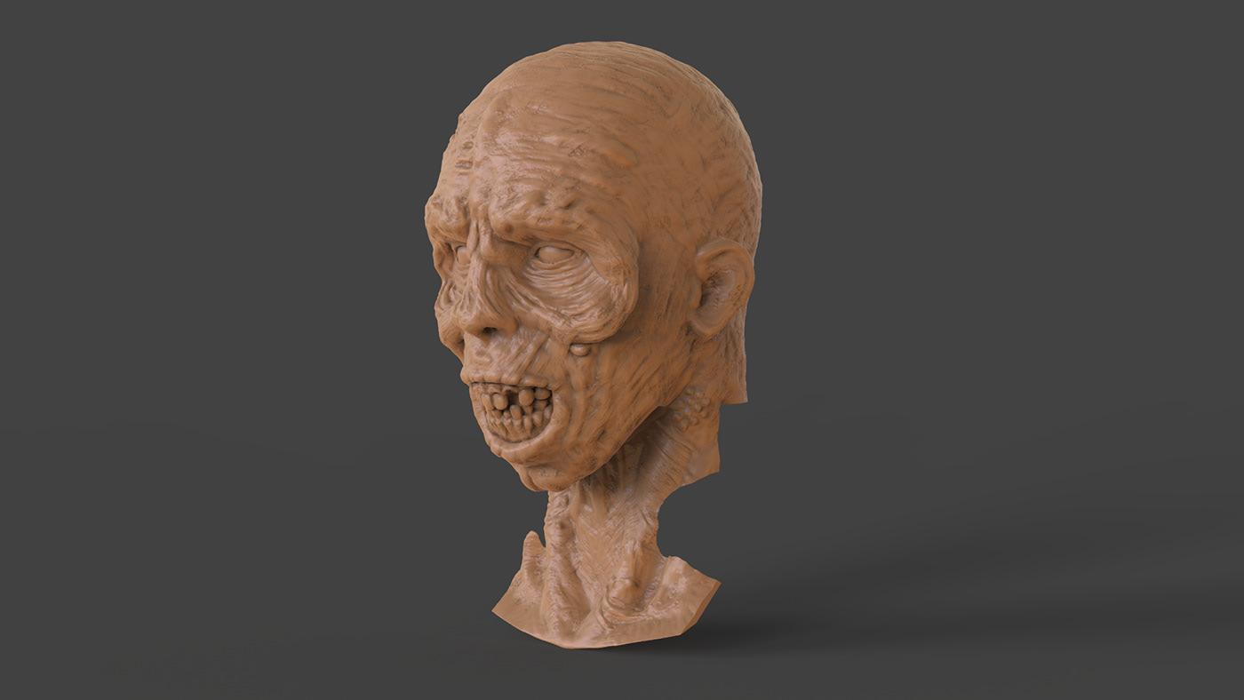 3D 3dprint walking dead zombie horror haunted house haunted fanart sculpture 3dprintable