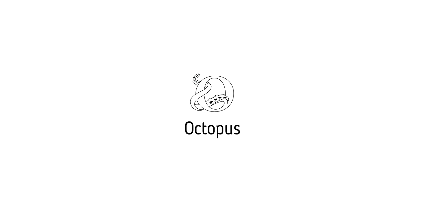 Logo Design logo octopus Picto cool lettre o pictogram