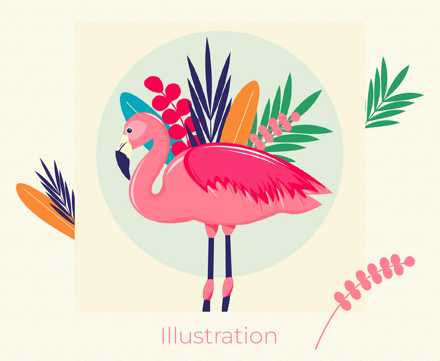 flower Nature flamingo pink vector Graphic Designer adobe illustrator