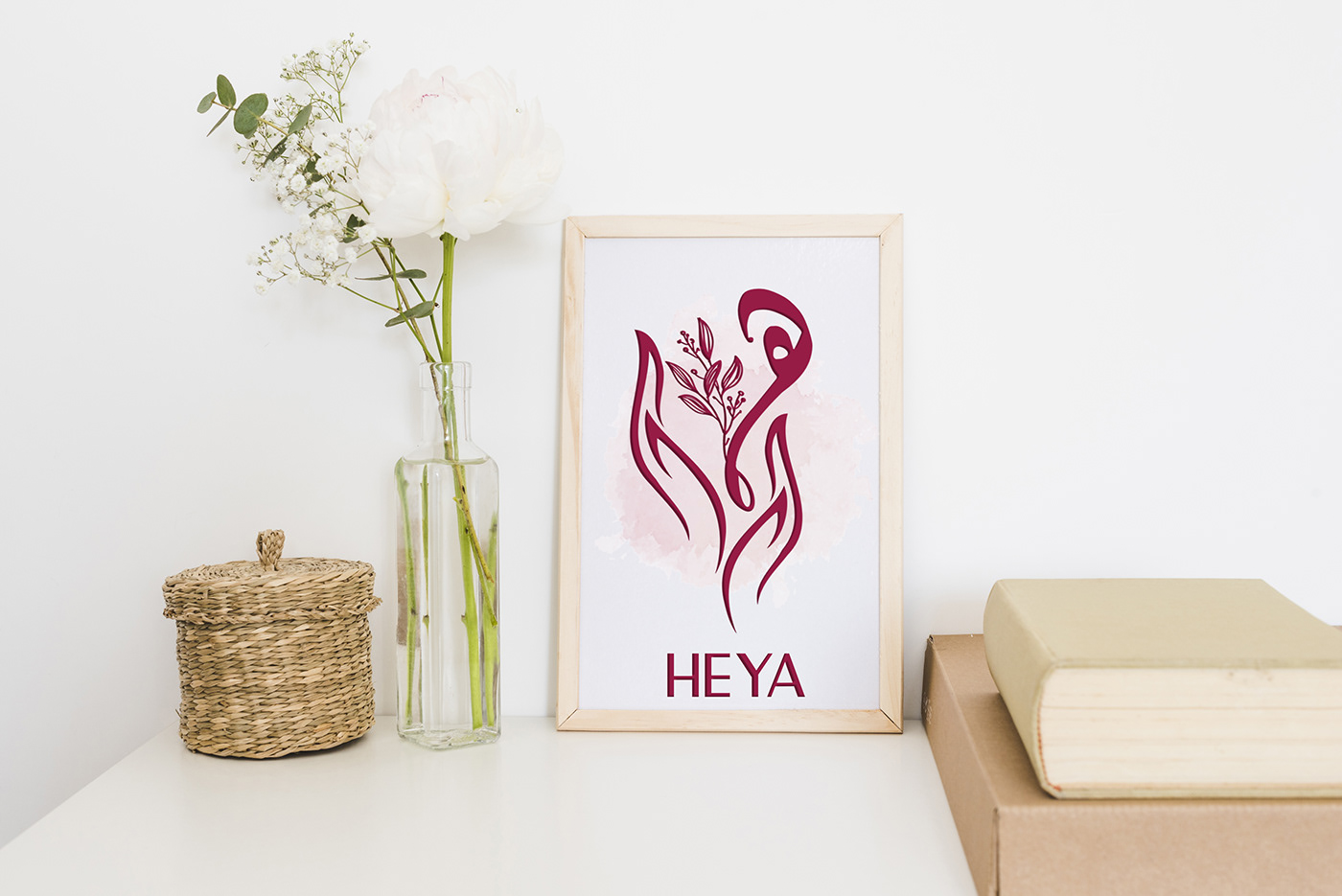 arabic brand Calligraphy   feminine flowery girly heya logo هي branding 
