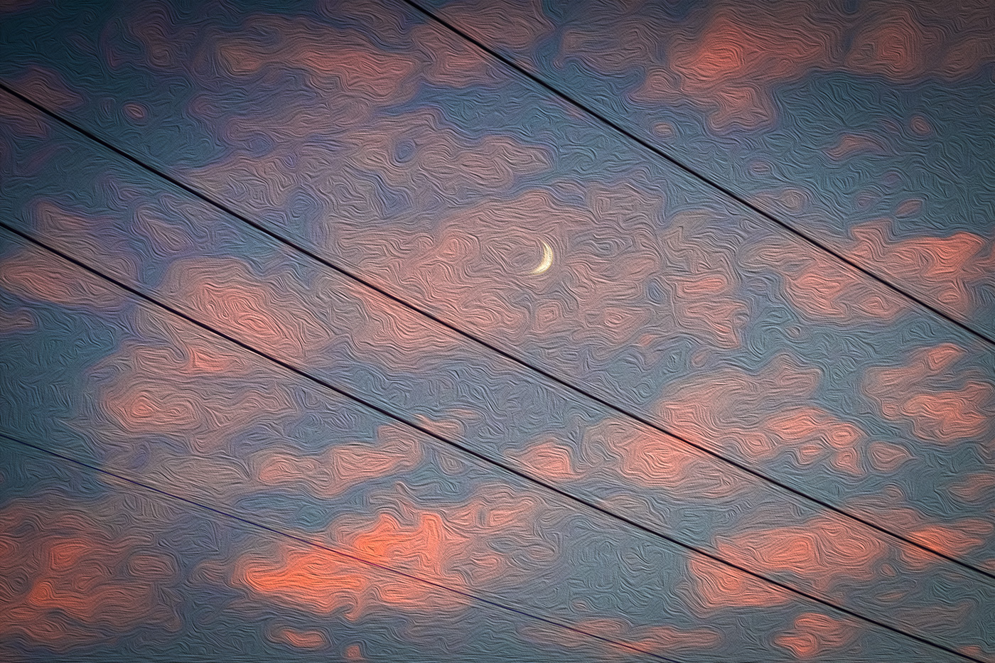 moon sunset clouds SKY