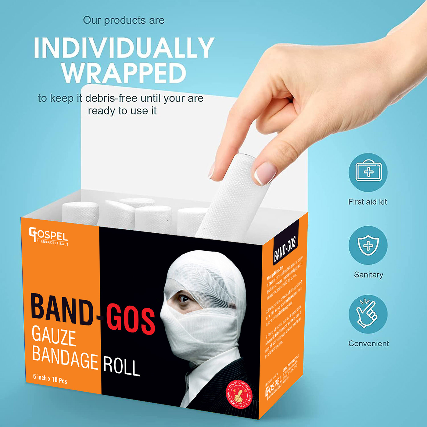 bandage Packaging brand identity marketing   Pharmaceutical medical design Pharma Creative Design gauze pharmabox