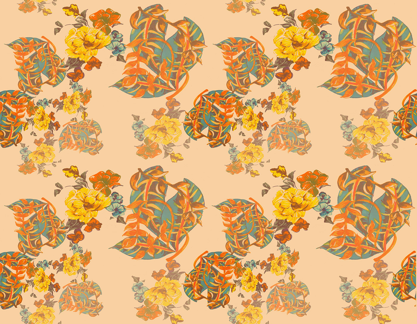 zara print design  digital design ILLUSTRATION  Hand Painted motifs vinatge florals