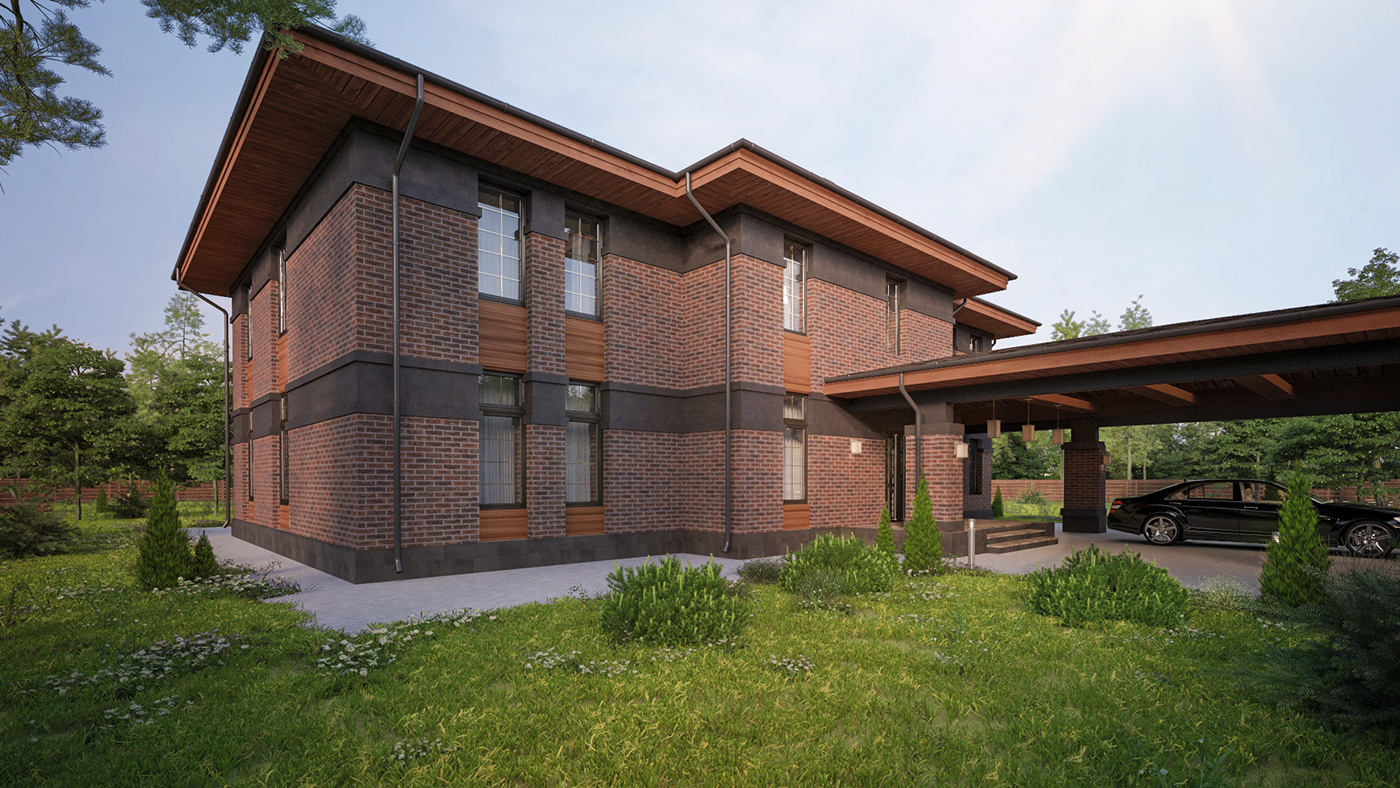 render exterior 3d architecture house Project