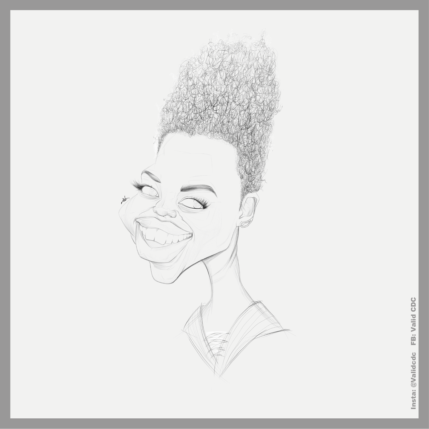 Lupita Nyongo caricature   creative Character design  actress Digital Art  ILLUSTRATION  ipad pro astropad art