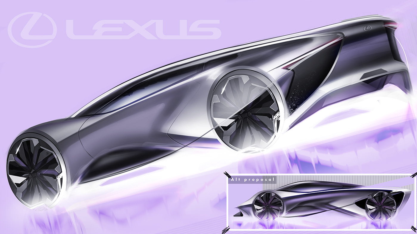 Automotive design car design Lexus photoshop sketchbook