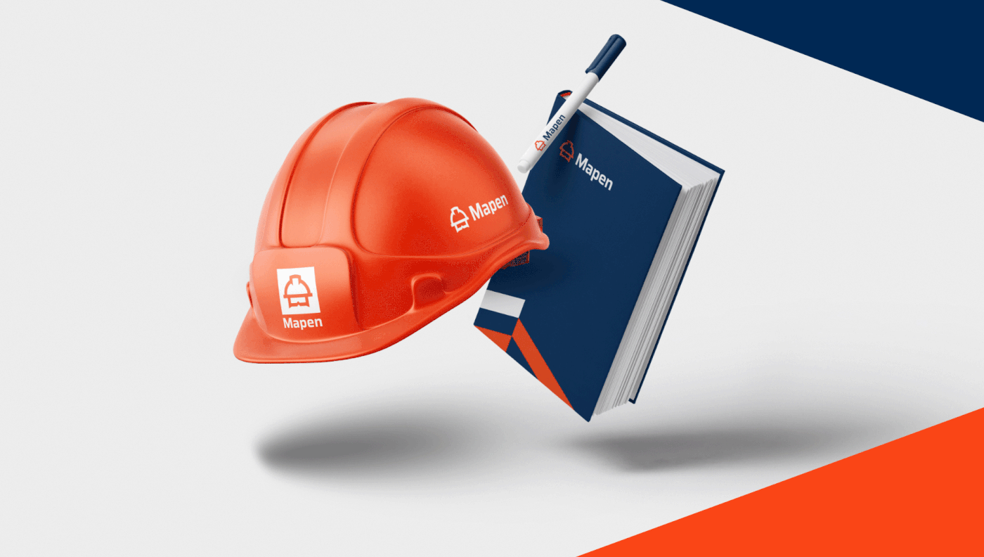 brand identity building Case Study construction construction company hat Logo Design rebranding safety worker