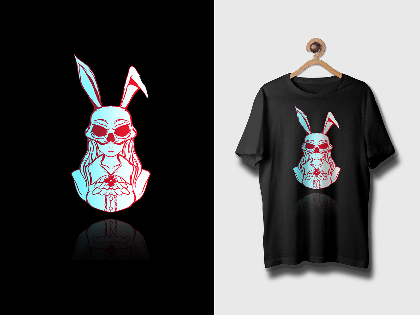 Skull Bunny Streetwear T-shirt Design on Behance