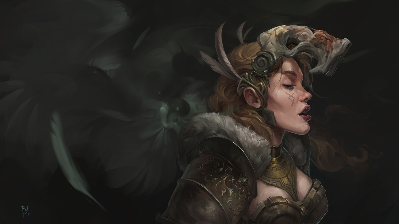 Character fantasy valkyrie myth women mythology warrior Scandinavian skull