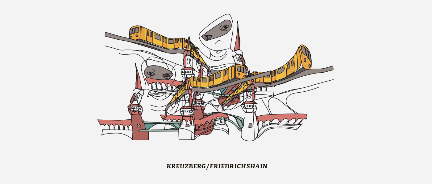 ILLUSTRATION  augmented reality editorial design  typography   berlin city Guide