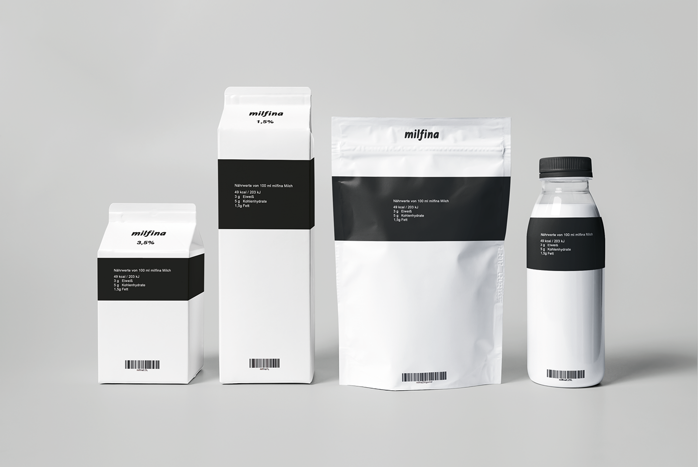 Adobe Portfolio milk milfina packagingdesign black White hallo hello
