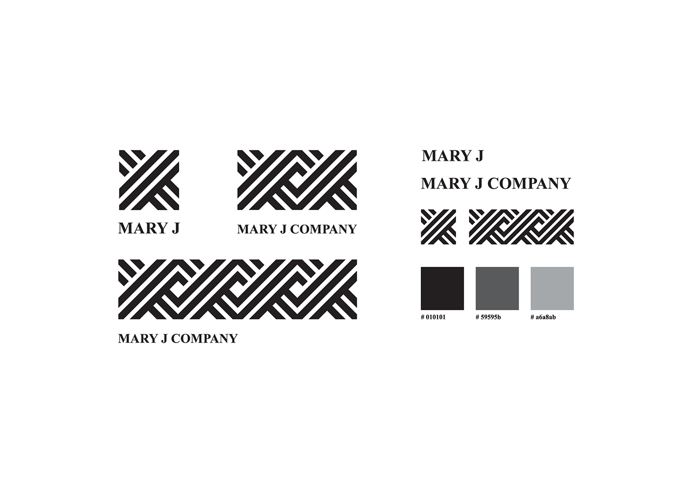 maryj mary j company company mary j card business card business monotone grey Tooling press bx brand symbol logo