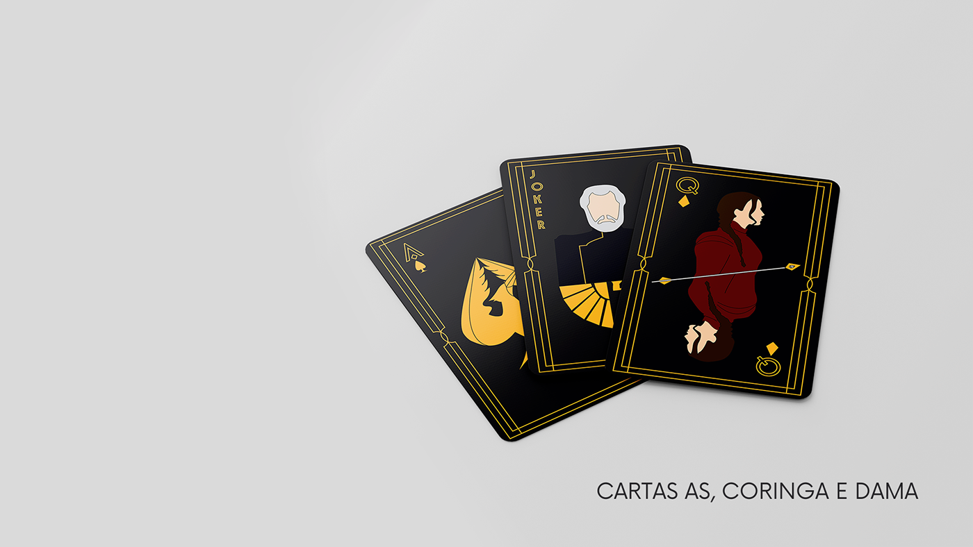 Baralho design gráfico ilustração Digital jogos vorazes play cards the hunger games
