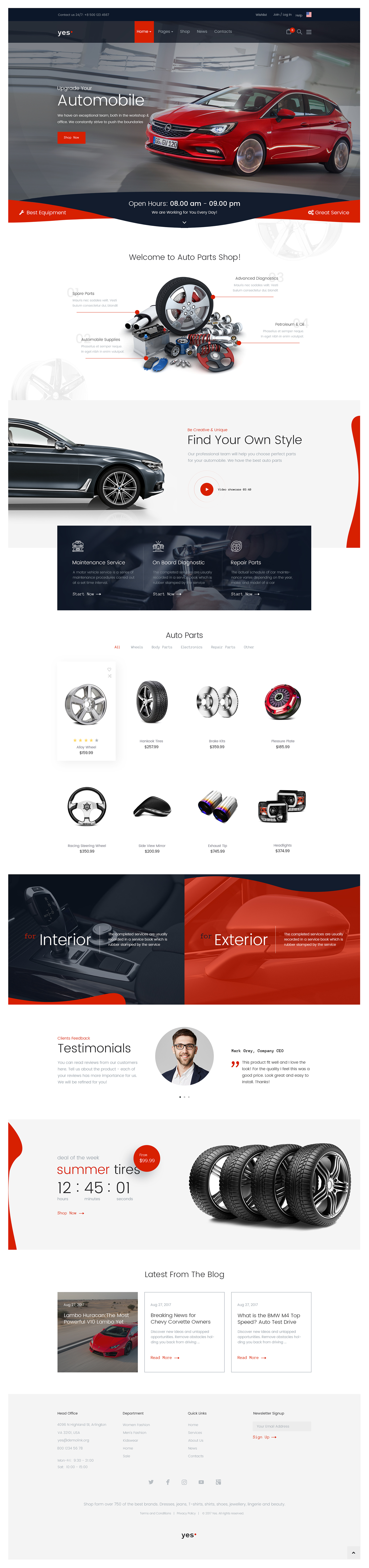 UI ux automobile parts Webdesign wordpress car