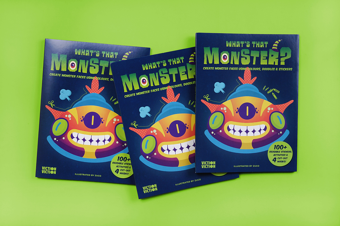 ILLUSTRATION  sticker monster mask doodles children's book