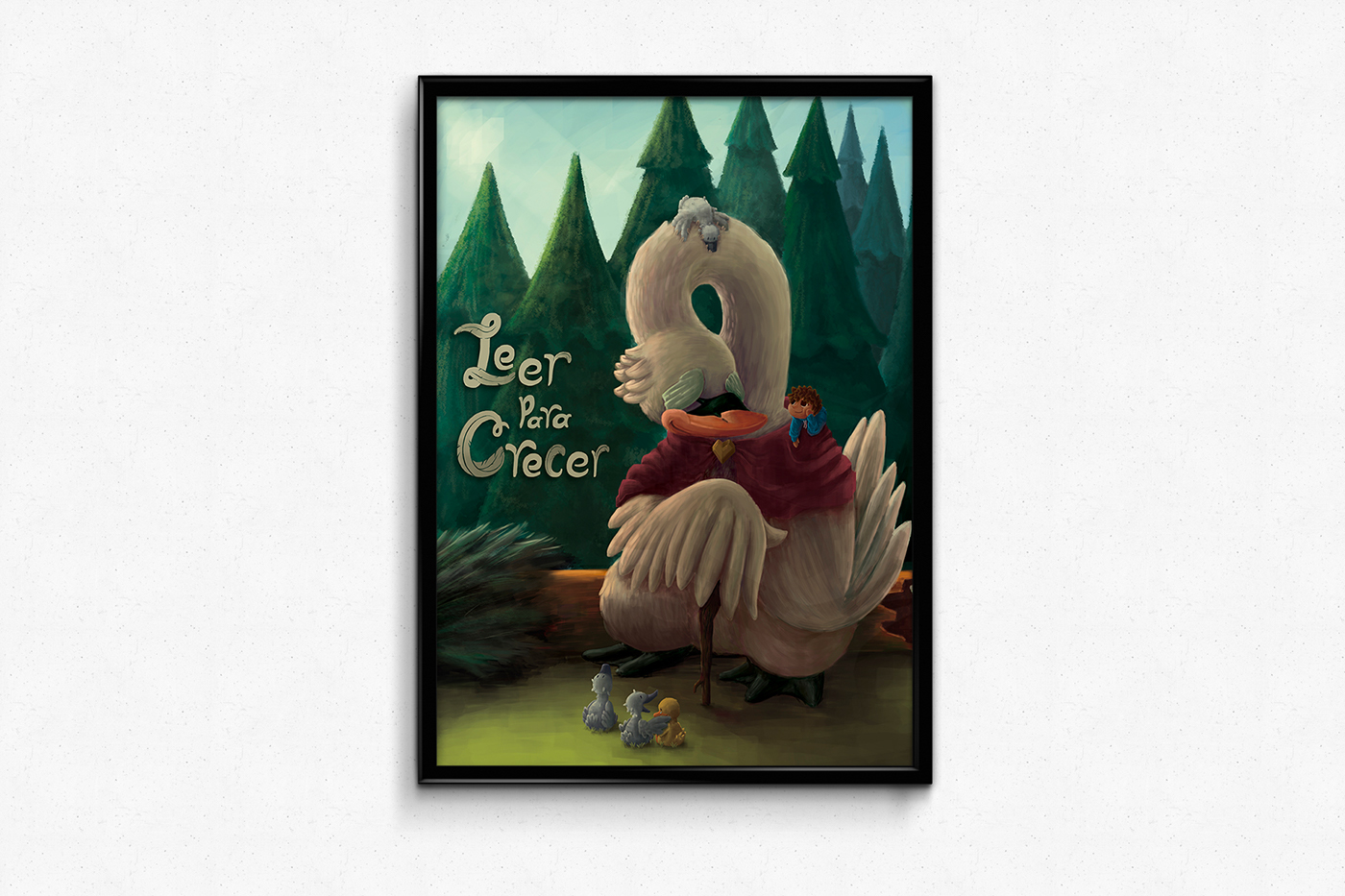 The Ugly Duckling Reading poster ILLUSTRATION 