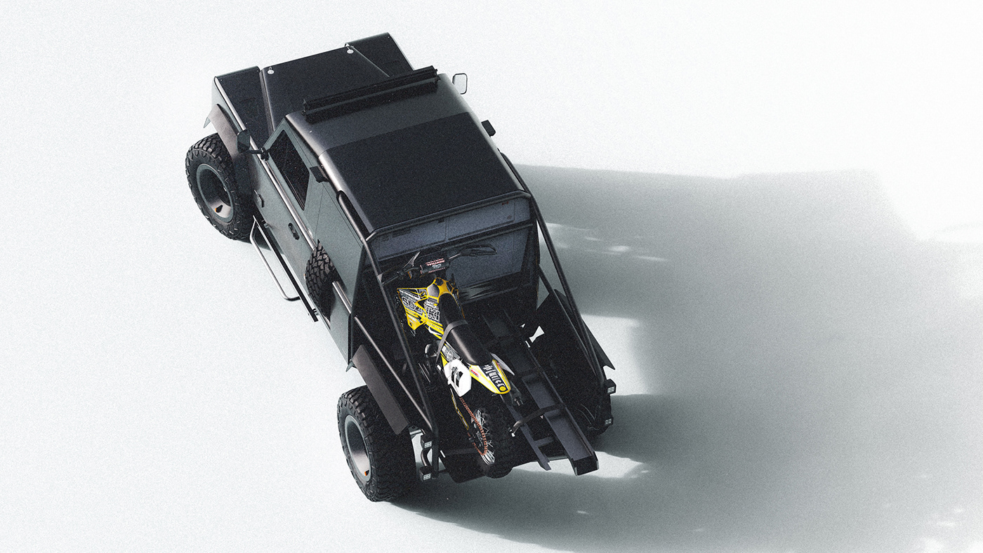 baja blender CGI defender keyshot Land Rover rally Transportation Design marlboro
