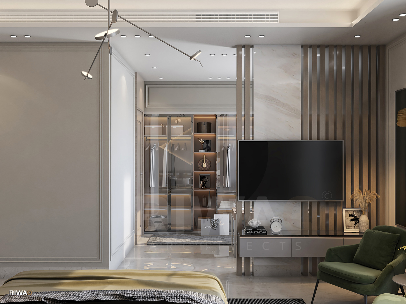 3D architecture bedroom interior design  master bedroom modern Render visualization