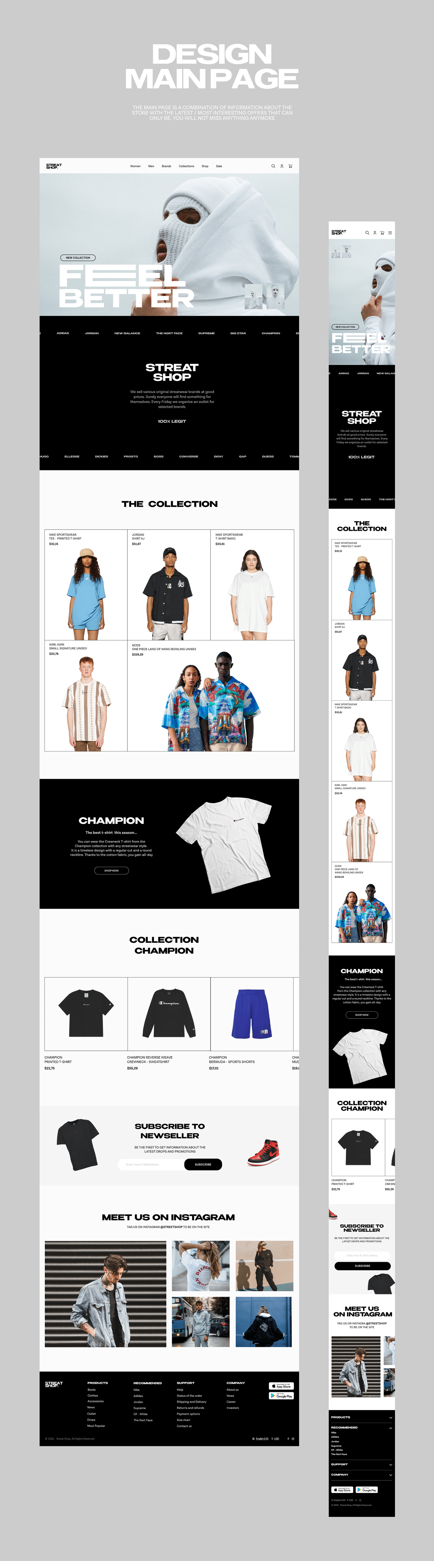 app design brand Fashion  streetwear streetwear design ui design Webdesign Ecommerce UI Website