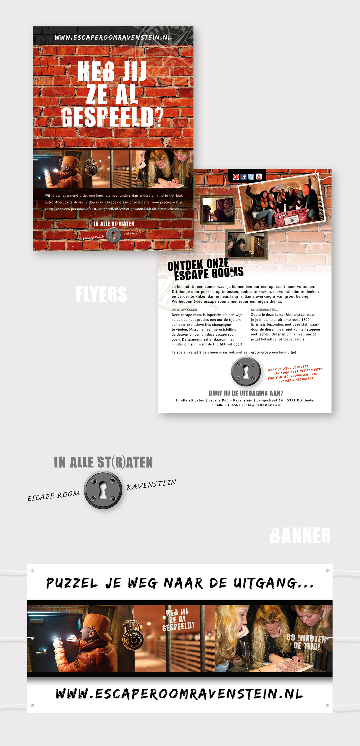 Adobe Portfolio Recreatie flyers brochure vouwmodel boerenleven promote accomodatie logo kompas solex grafisch ontwerp typografie ondernemen