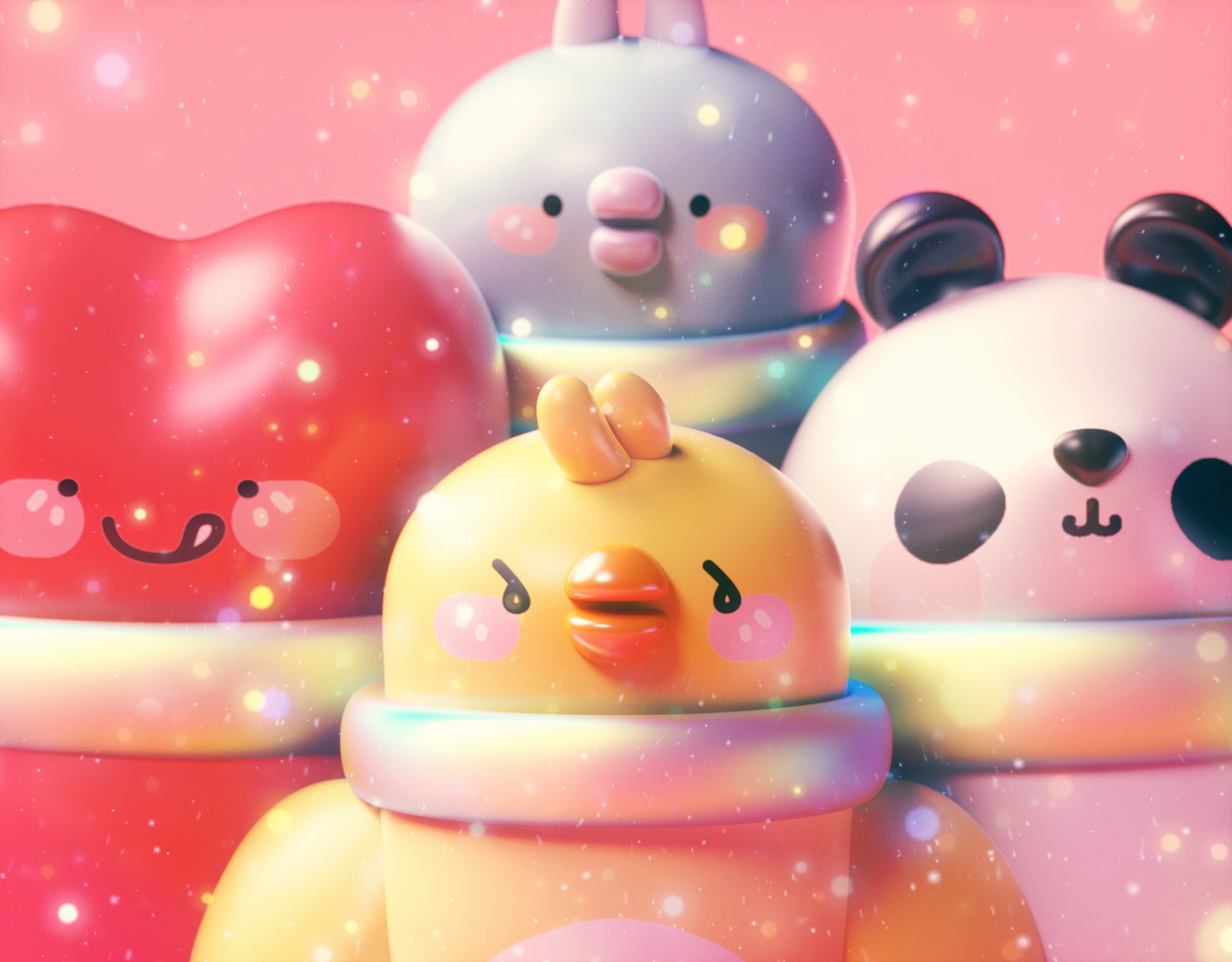 artwork c4d characters cinema4d Cosmetic cute illust motion photoshop toy