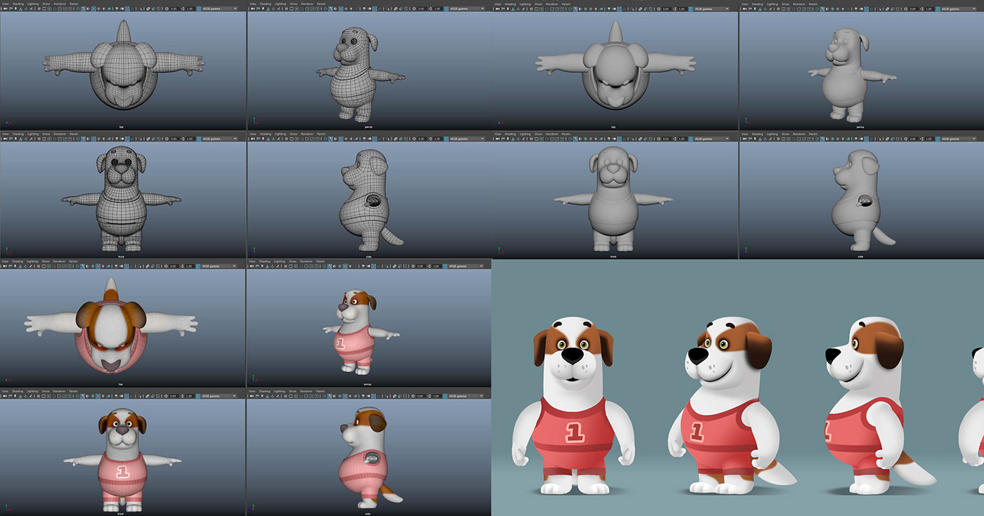 3ds max caracter cartoon Character design  character topology topology