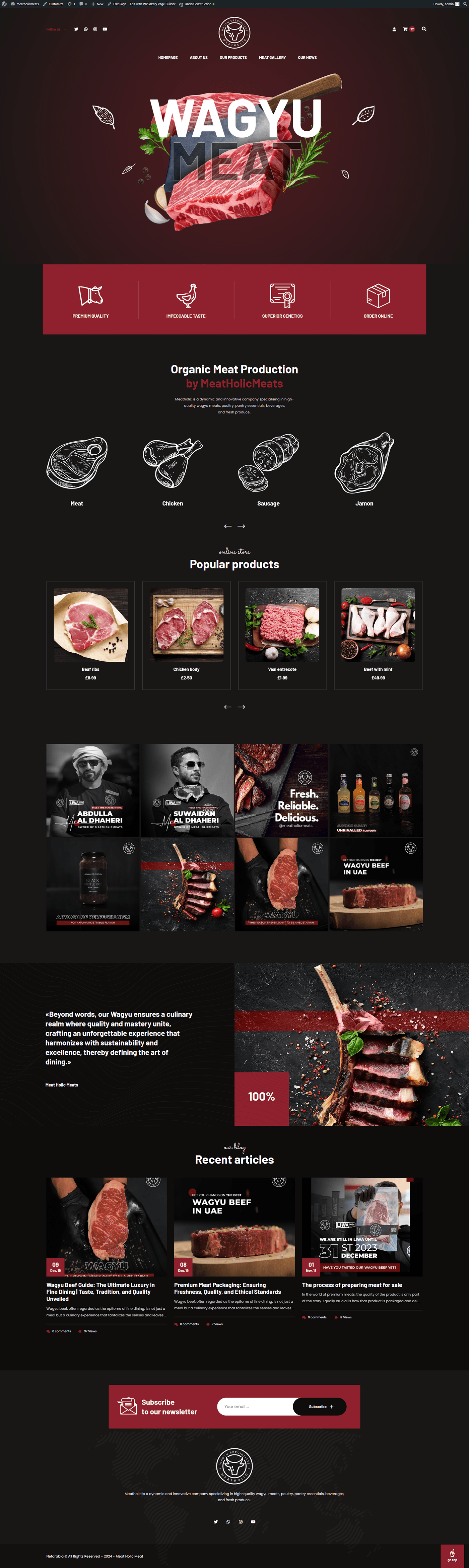 Web Design  Website UI/UX landing page Web wordpress meatshop ecommerce store ecommerce website meatstore