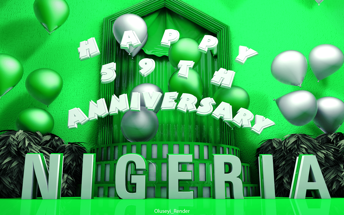 nigeria 3D CG typography  