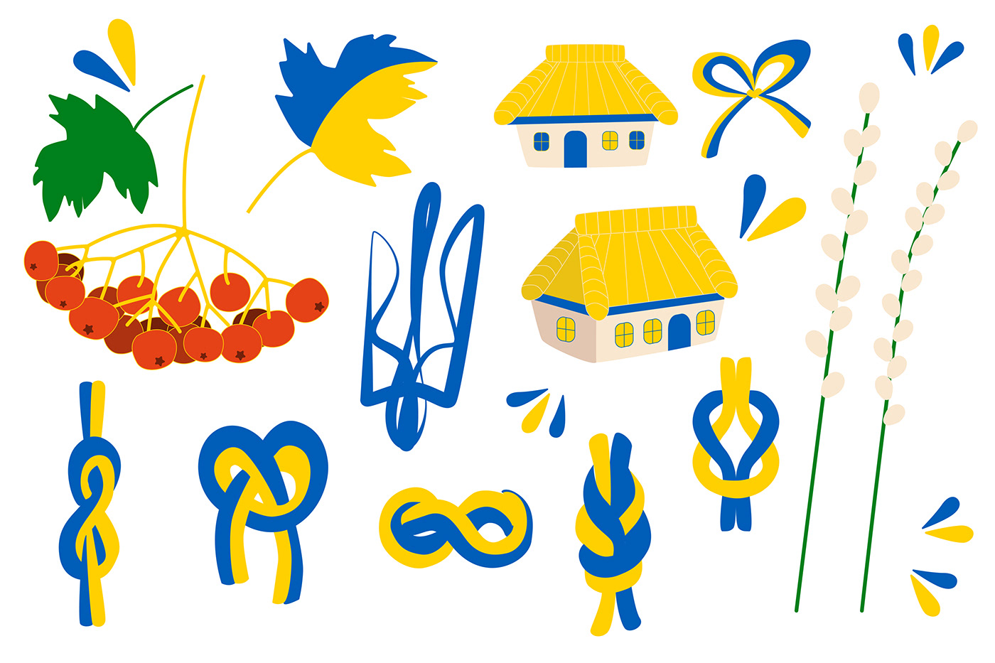 adobe illustrator clipart kids vector national symbols Save Ukraine textile Trident ukraine vector yellow and blue