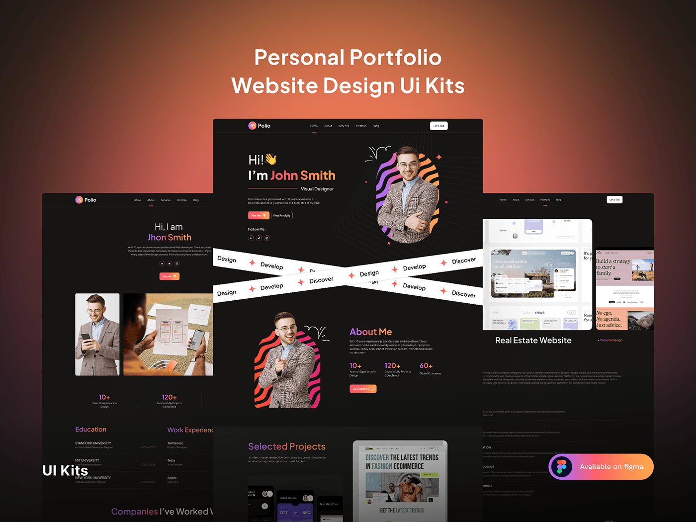 personal portfolio portfolio website Portfolio Landing Page Portfolio template portfolio site landing page Figma UI/UX Website landing page design