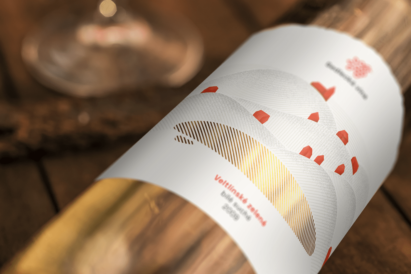 branding  design etiquette gold Label Landscape moravian package wine winery