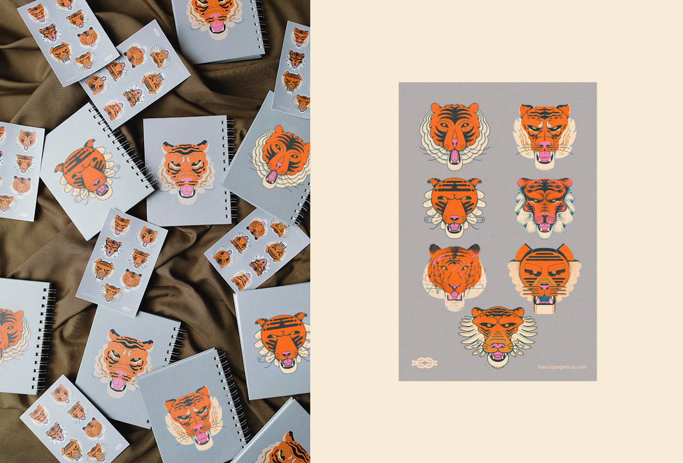 gif ILLUSTRATION  Personal Work portfolio Self Promotion stickers tiger tigre