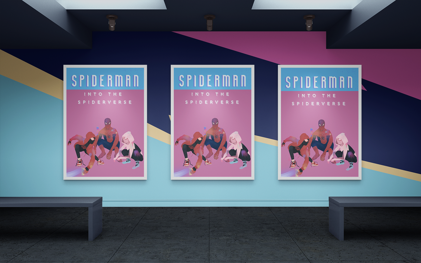 spiderman spider verse marvel Sony alternative movie poster Film   ILLUSTRATION  theater 