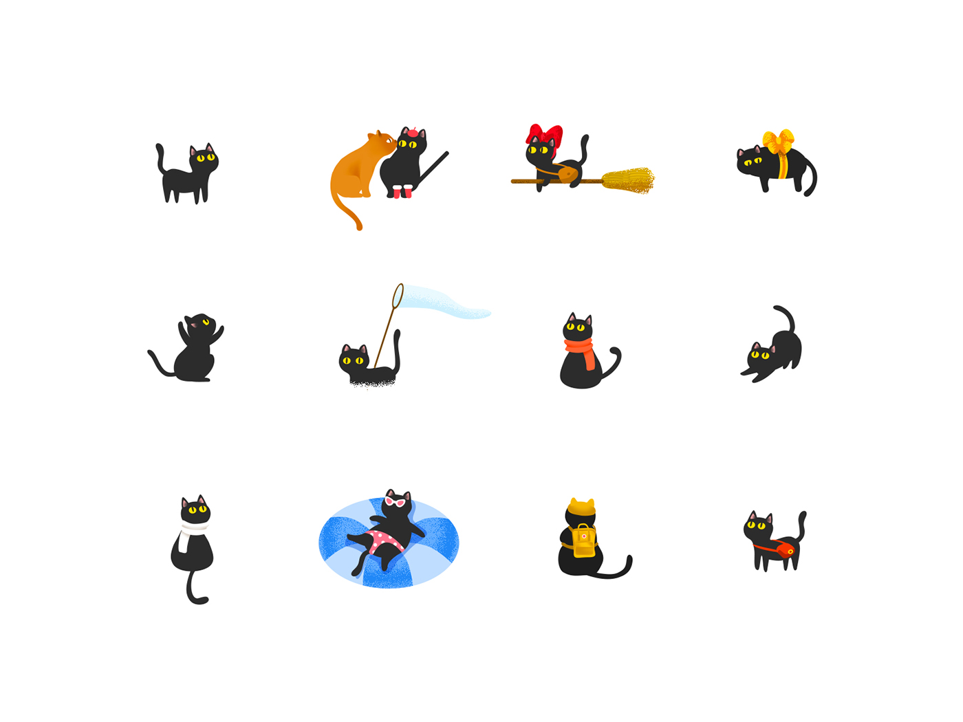 calendar UI ux Icon motion gif neko Cat effyzhang cute