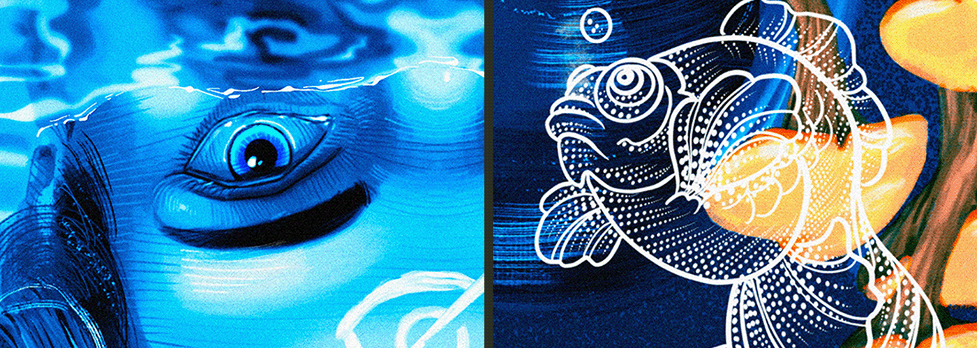 Digital Art  Drawing  eyes fish.illustration ILLUSTRATION  instagram mushroom poster Procreate water