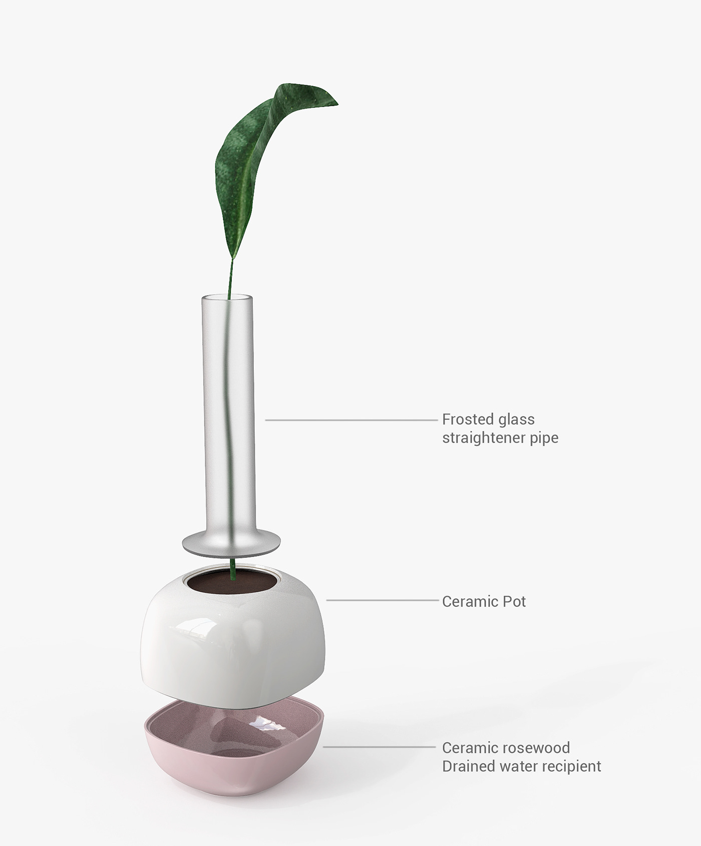 ceramic design flower pot matera Plant Planter redondeado rendering smooth soft