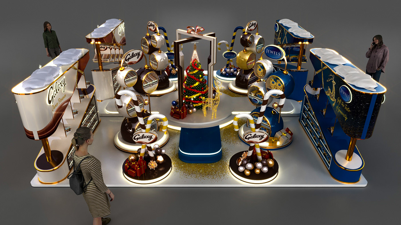 galaxy chocolate Stand Exhibition  Event Advertising  Graphic Designer Luxury Design