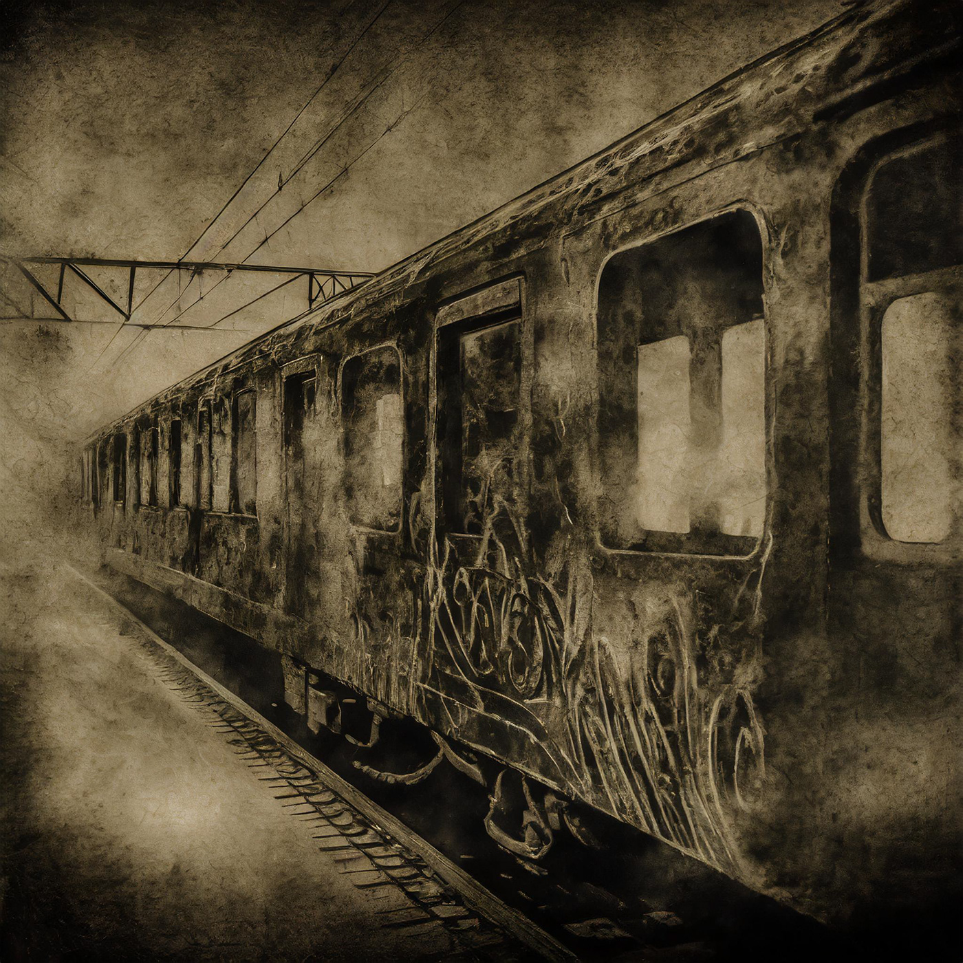 train railway Travel modern art artificial intelligence Graffiti
