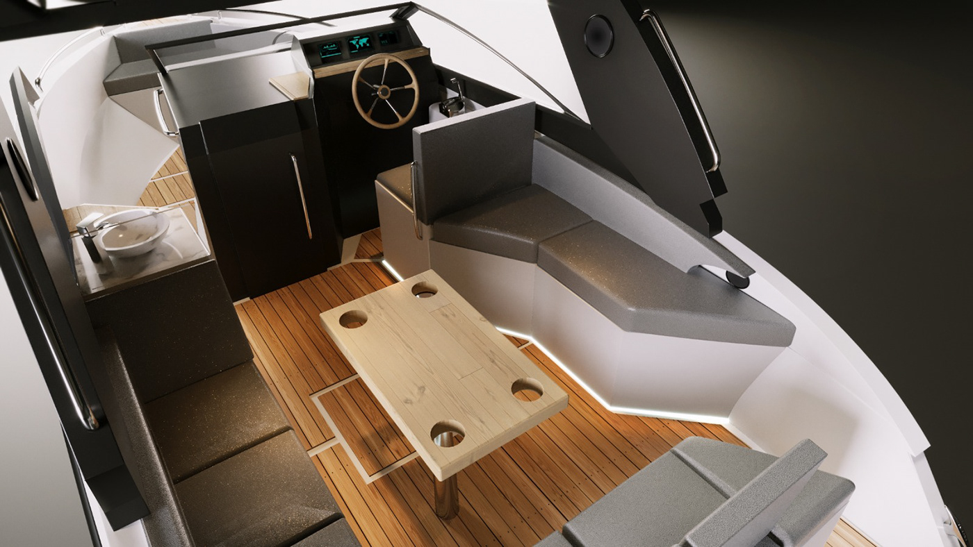 boat Speedboat 3D design sea product design  3d modeling 3ds max