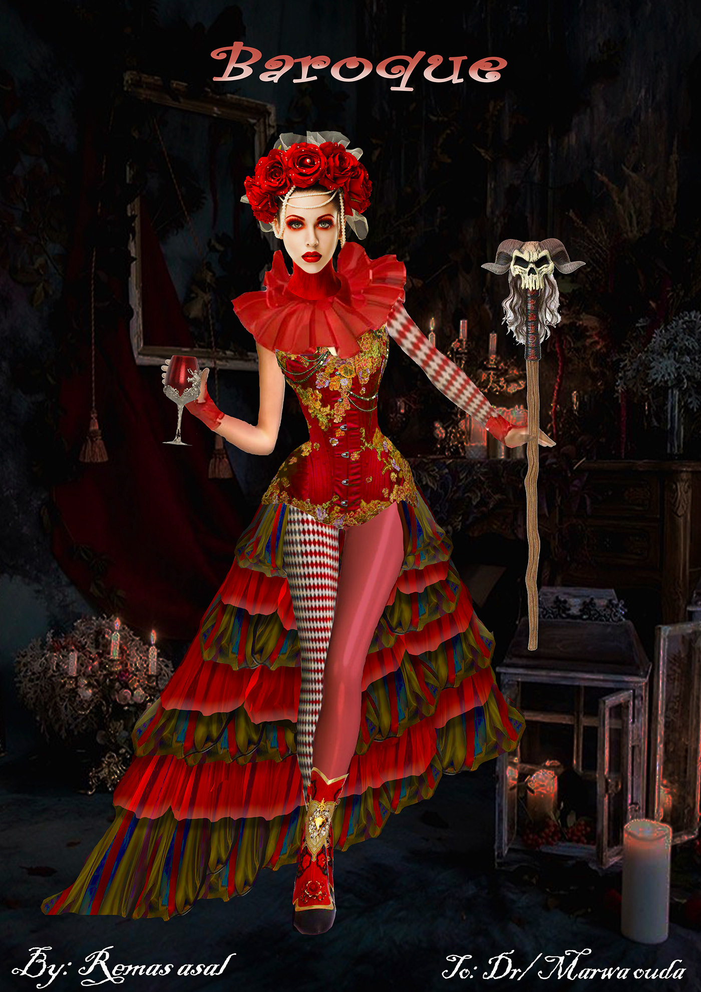 baroque Fashion  Costume Design  Digital Art 