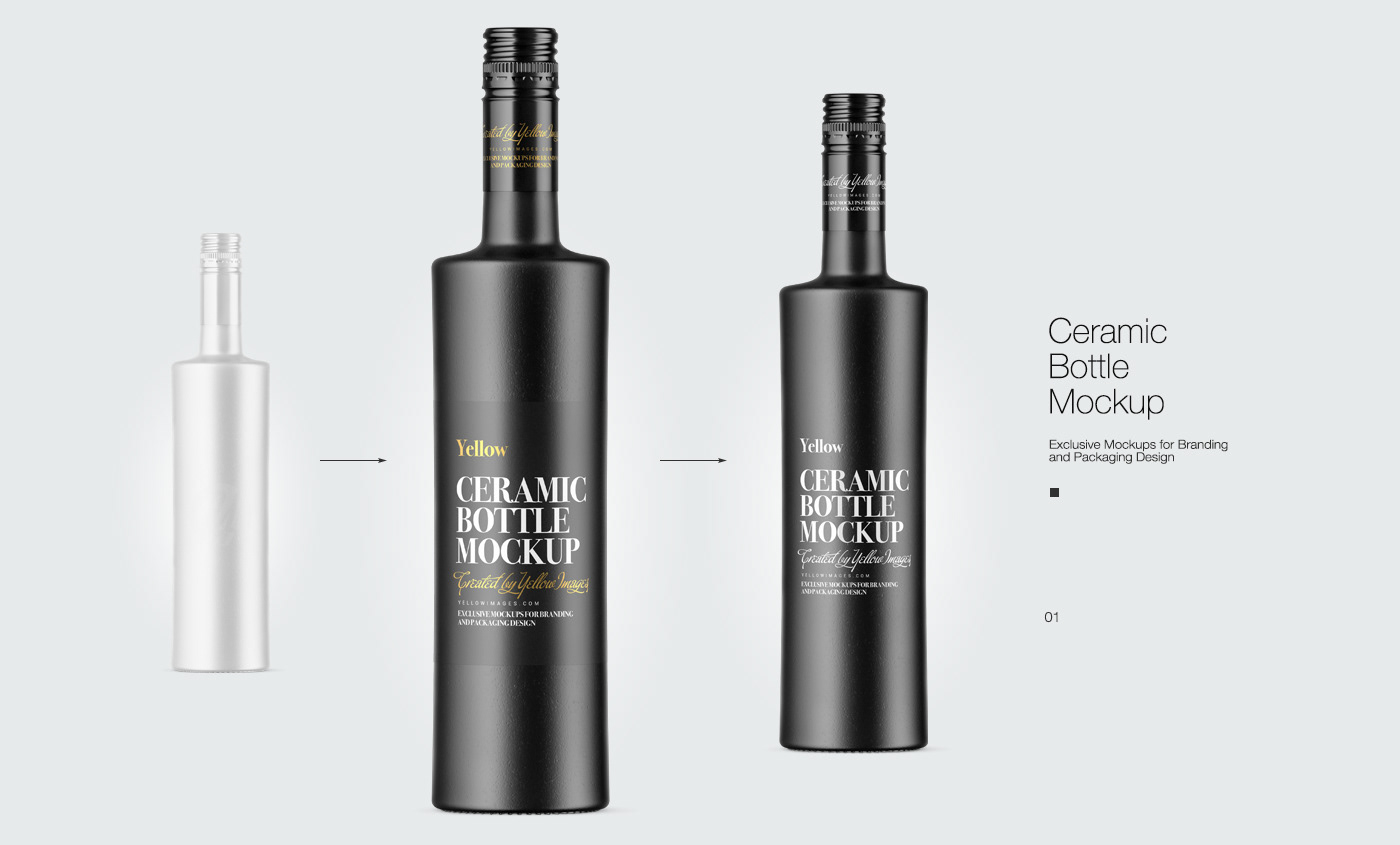 bottle mockup branding  gin glass bottle Mockup Packaging psd Spirits