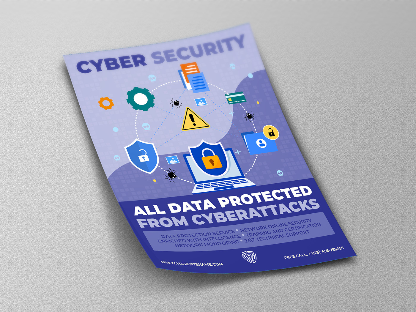 Internet Security leaflet Monitoring online scams phishing poster safe Secure guards identity safety