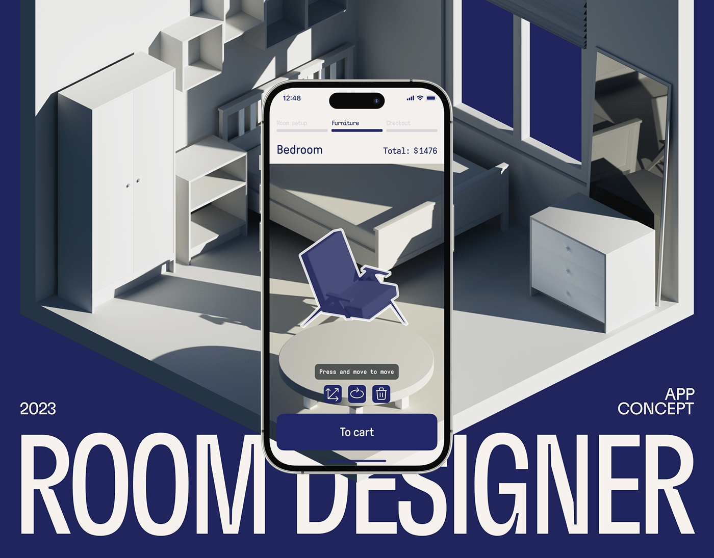 app design user interface Mobile app application Figma 3D cinema 4d UI/UX motion design furniture