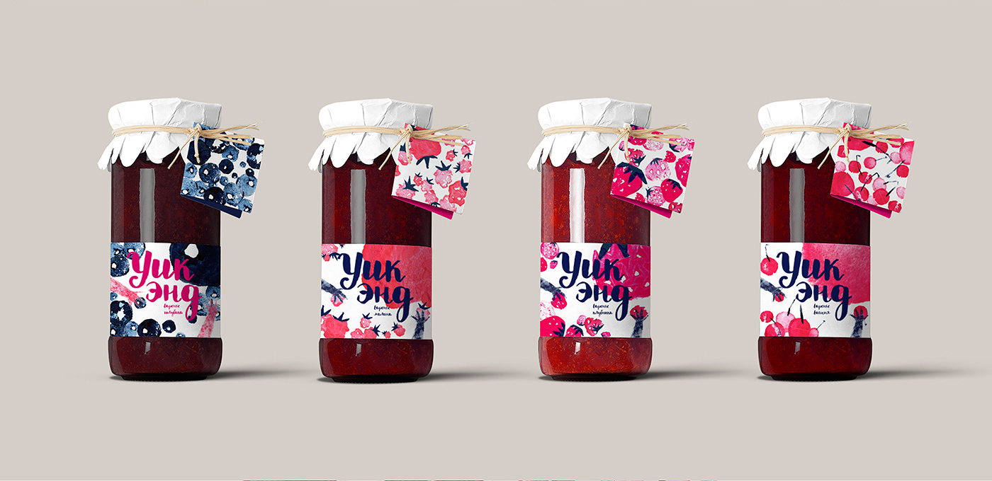 product brand jam berries pattern Packaging lettering