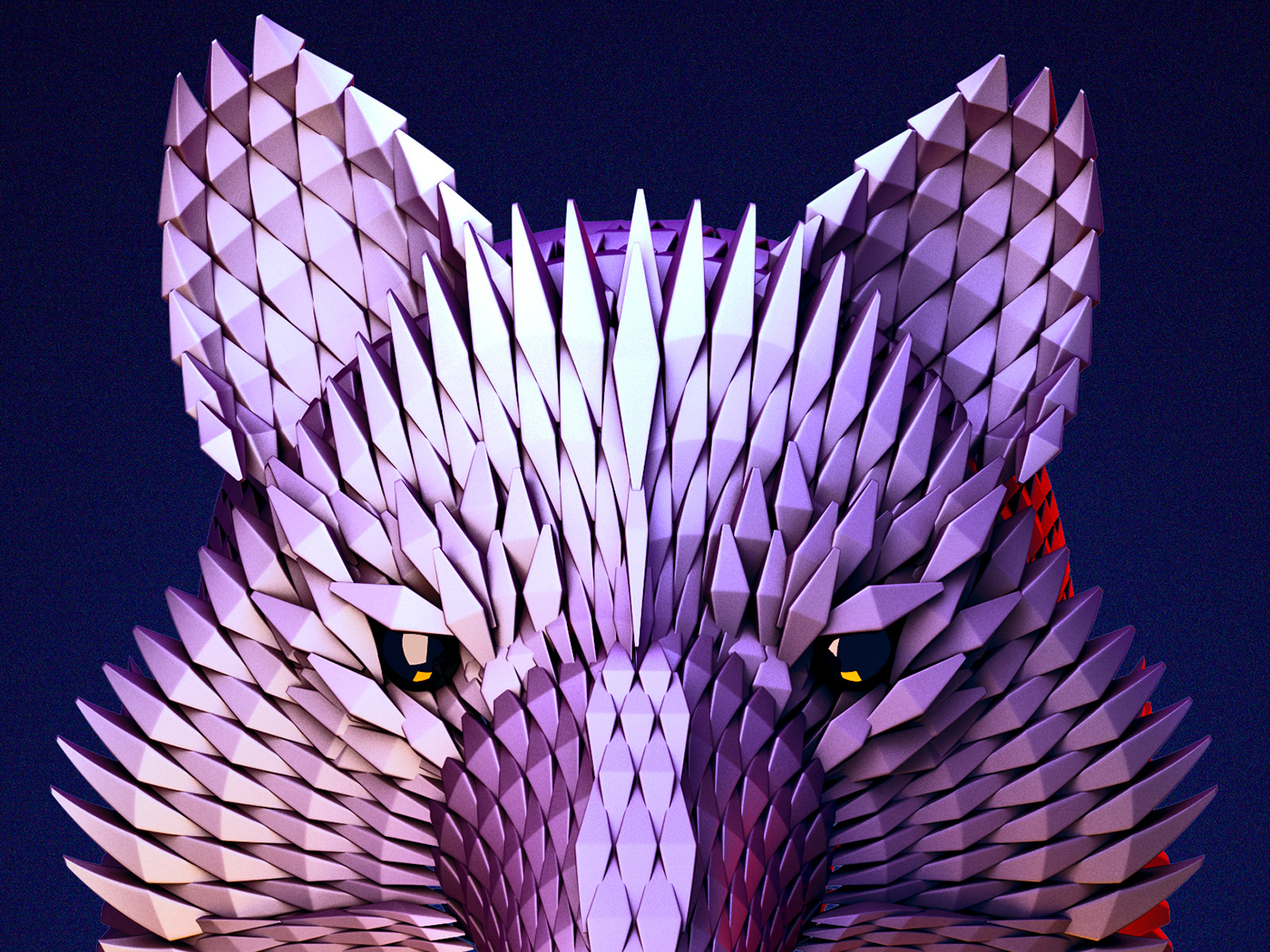 ILLUSTRATION  art digital 3D wolf animals wild colors concept design