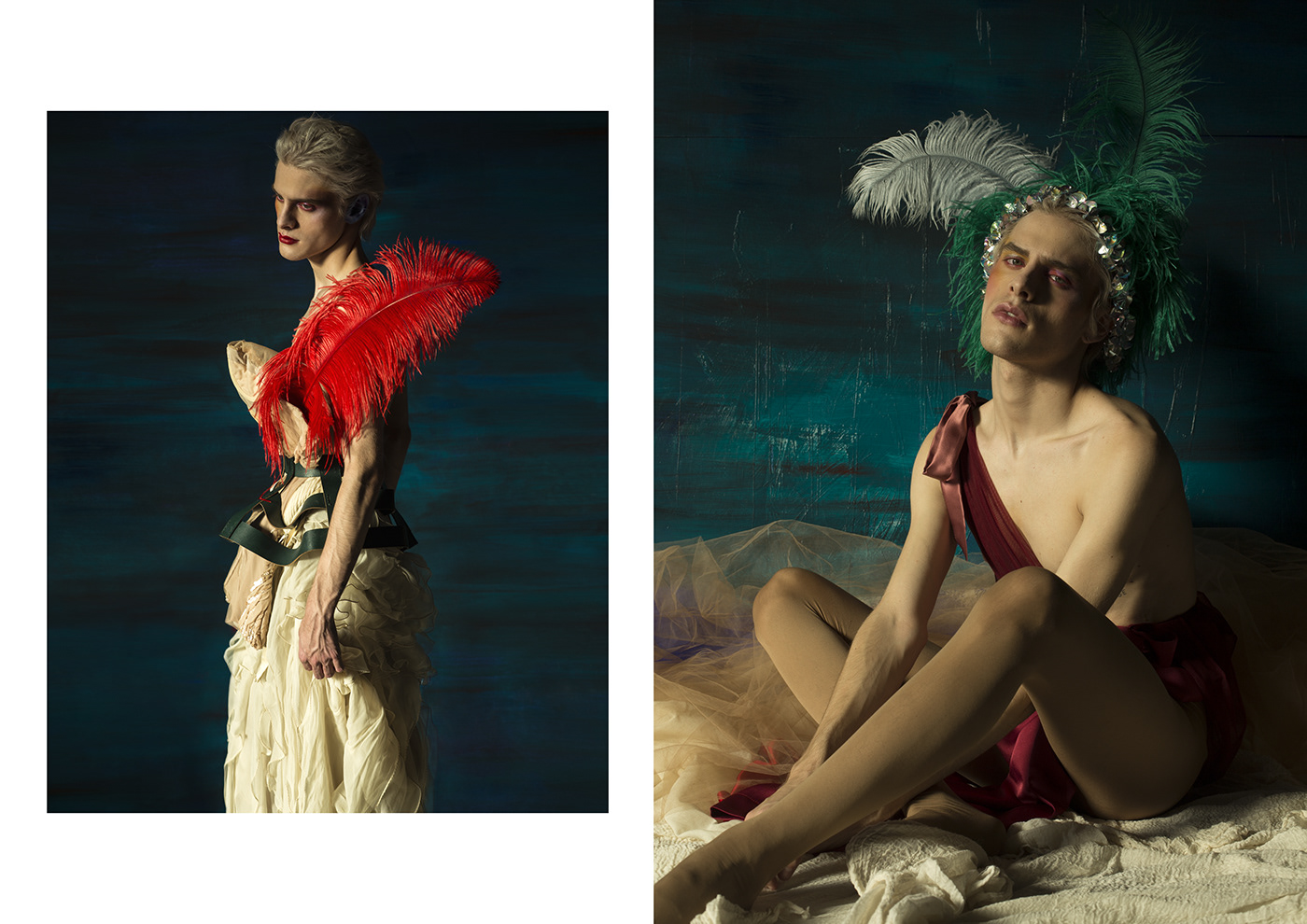 genderfluid model malemodel editorial makeup colour blue regal